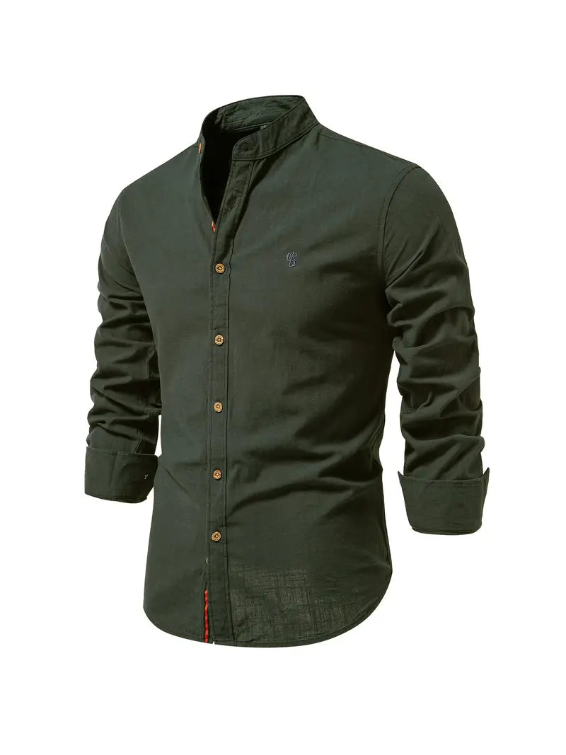 Hommes - Chemise à manches longues - Tissu léger - Boutons élégants - Idéale pour tenues décontractées ou habillées