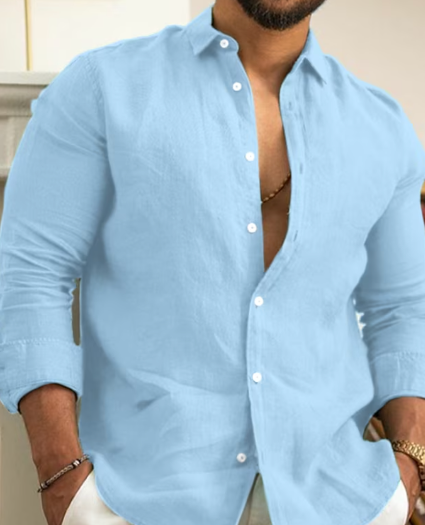 Homme - Chemise en lin tendance - Confortable et Élégante - Mode Printemps Été