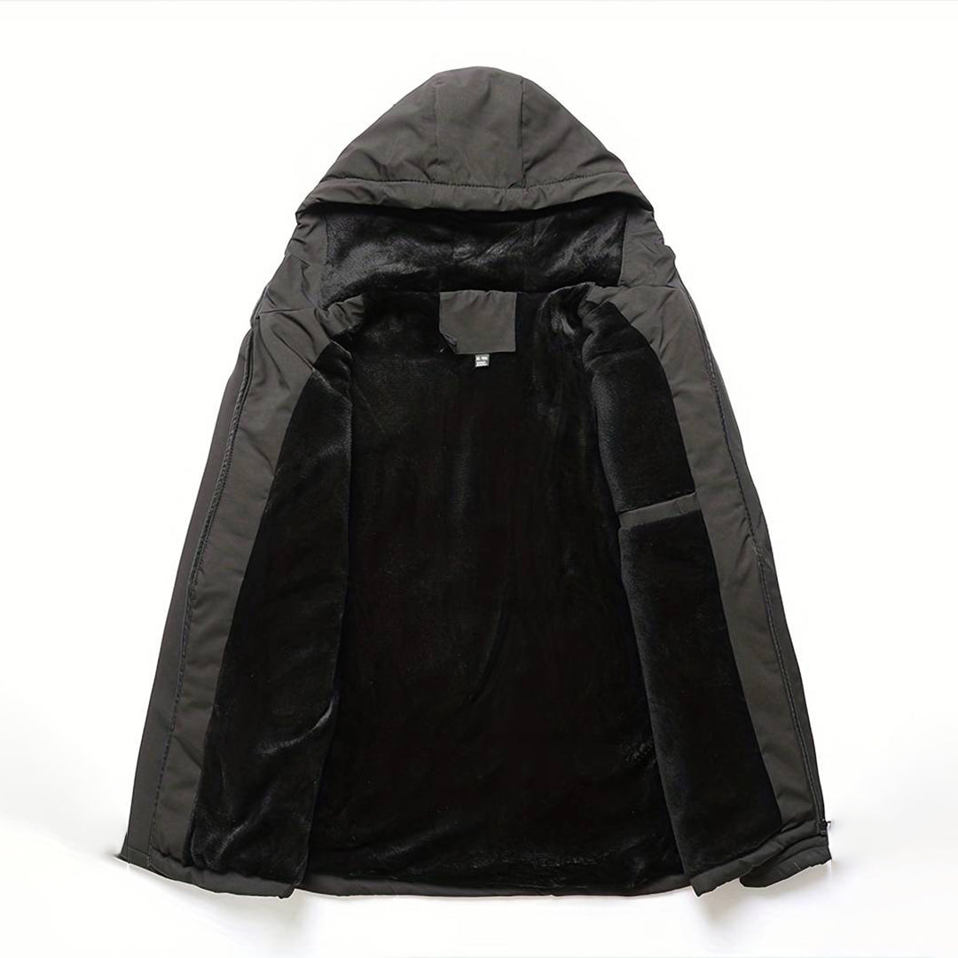 Hommes - Veste Coupe-Vent Cozy Noir - Doublure Chaude - Idéale pour les Jours Froids