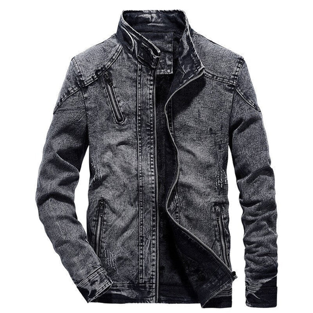 Hommes - Veste décontractée - Jean - Col montant - Indispensable pour l'été et le style décontracté
