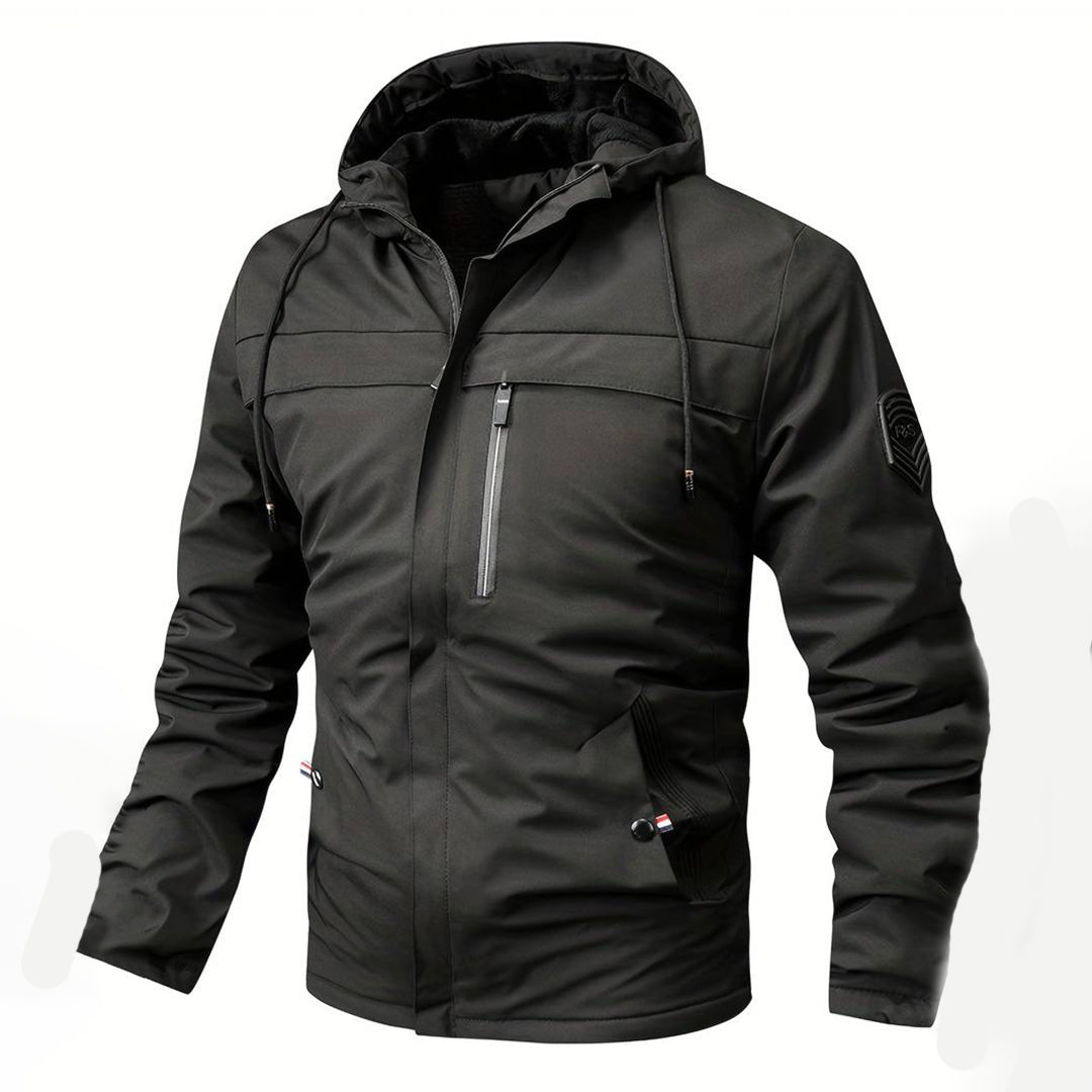 Hommes - Veste Coupe-Vent Cozy Noir - Doublure Chaude - Idéale pour les Jours Froids