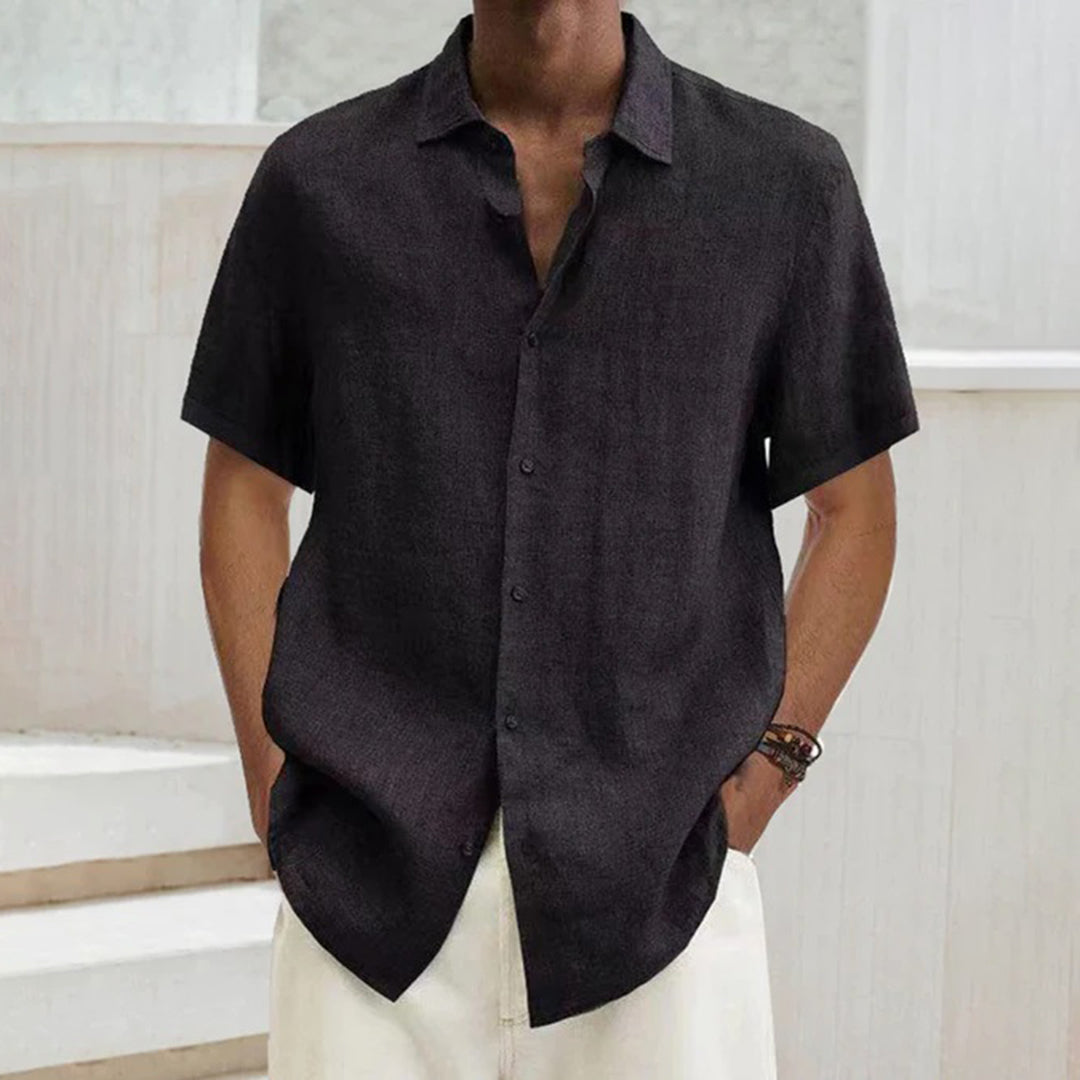Homme - Chemise à boutons oversize - Coton - Manches courtes - Style décontracté pour un look tendance