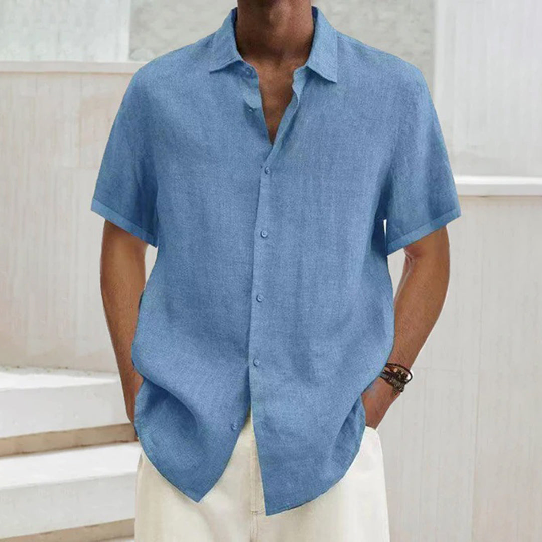 Homme - Chemise à boutons oversize - Coton - Manches courtes - Style décontracté pour un look tendance