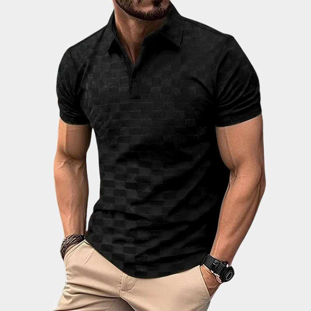 Hommes - Polo d'été élégant - Mélange de fibres - Manches courtes - Idéal pour les journées ensoleillées