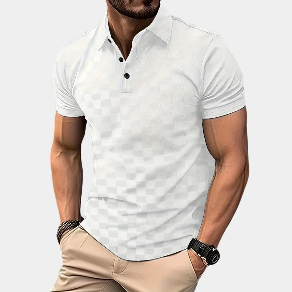Hommes - Polo d'été élégant - Mélange de fibres - Manches courtes - Idéal pour les journées ensoleillées