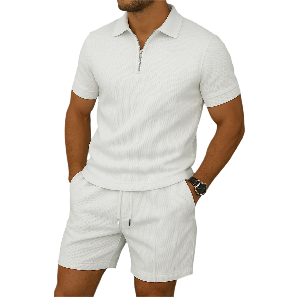 Hommes - Polo - Demi-zip - Polyester souple et respirant - Mode classique et confortable