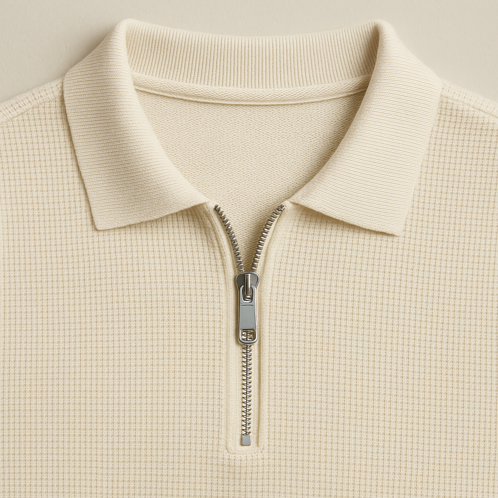 Hommes - Polo - Demi-zip - Polyester souple et respirant - Mode classique et confortable