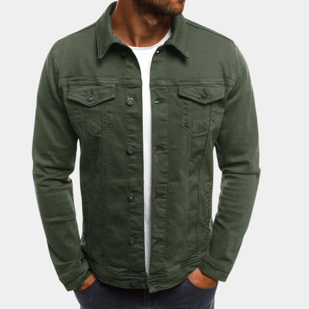 Hommes - Veste en jean - Denim durable - Classique à boutons - Mode intemporelle