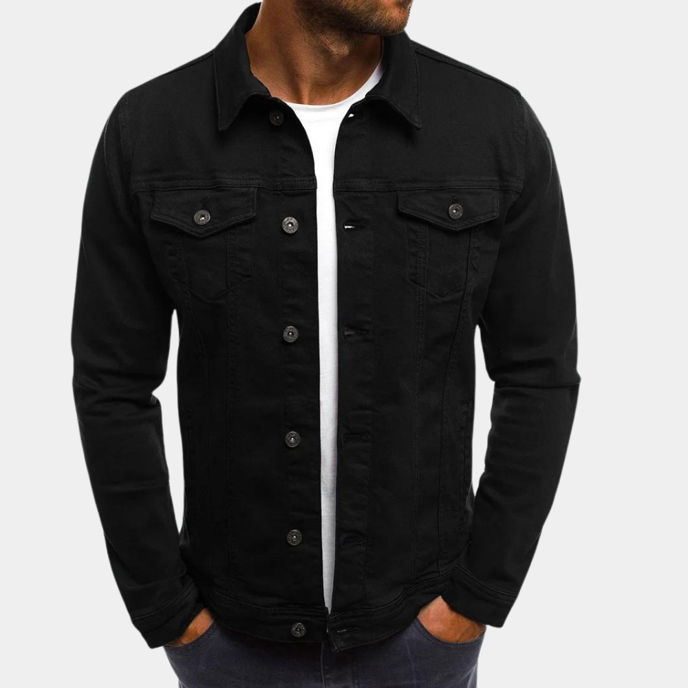 Hommes - Veste en jean - Denim durable - Classique à boutons - Mode intemporelle