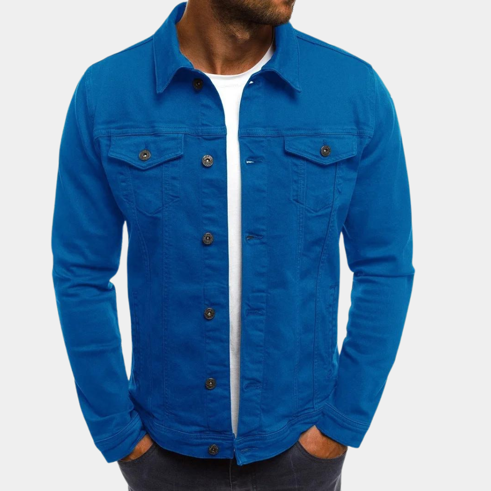 Hommes - Veste en jean - Denim durable - Classique à boutons - Mode intemporelle