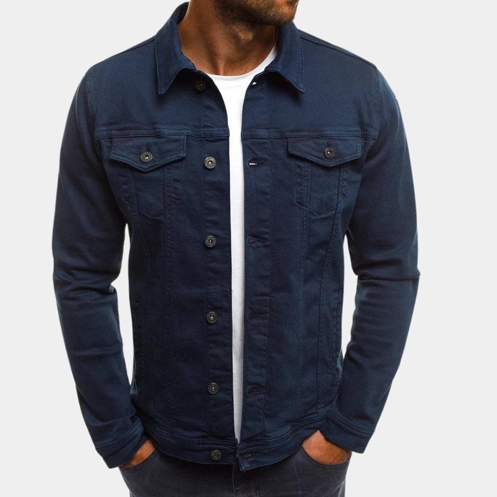 Hommes - Veste en jean - Denim durable - Classique à boutons - Mode intemporelle