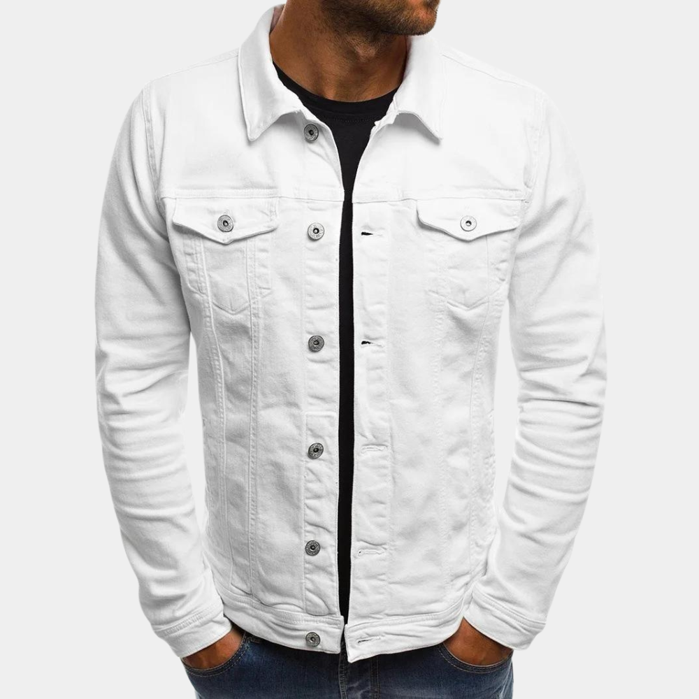 Hommes - Veste en jean - Denim durable - Classique à boutons - Mode intemporelle