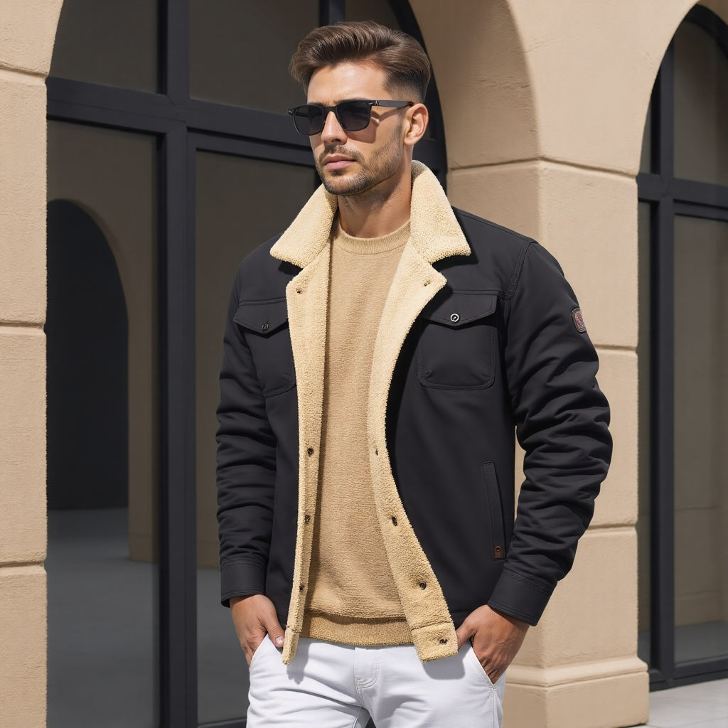 Hommes - Veste bombardier - Denim - Vintage - Idéale pour le printemps et les journées fraîches