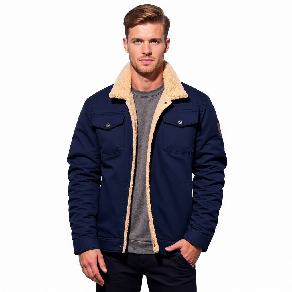 Hommes - Veste bombardier - Denim - Vintage - Idéale pour le printemps et les journées fraîches