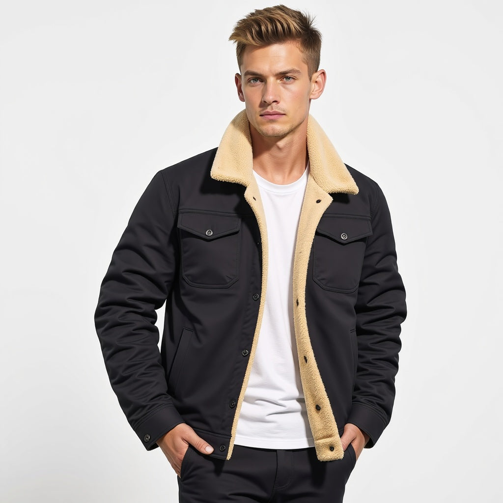Hommes - Veste bombardier - Denim - Vintage - Idéale pour le printemps et les journées fraîches