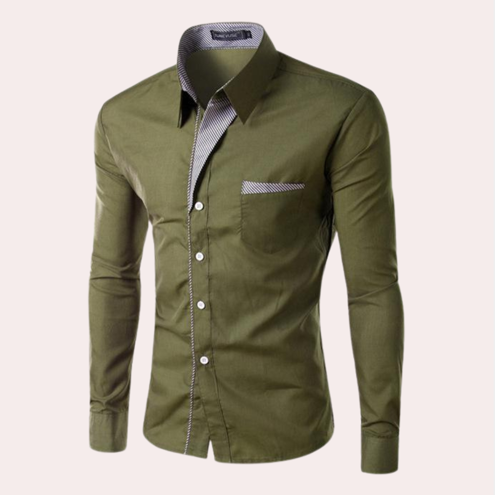 Hommes - Chemise habillée - Tissu durable - Slim Fit à Manches Longues - Polyvalente pour Toutes Occasions