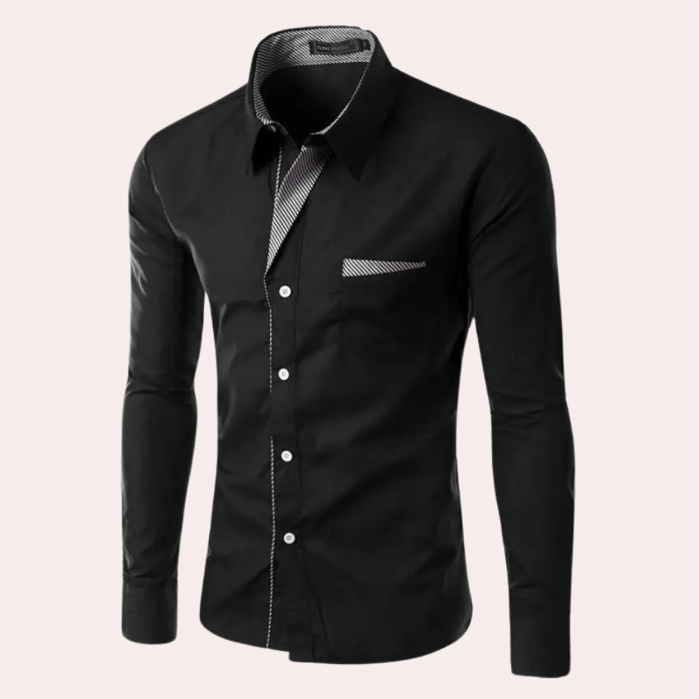 Hommes - Chemise habillée - Tissu durable - Slim Fit à Manches Longues - Polyvalente pour Toutes Occasions