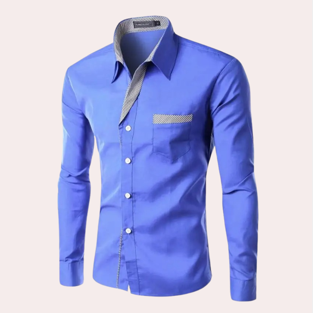 Hommes - Chemise habillée - Tissu durable - Slim Fit à Manches Longues - Polyvalente pour Toutes Occasions