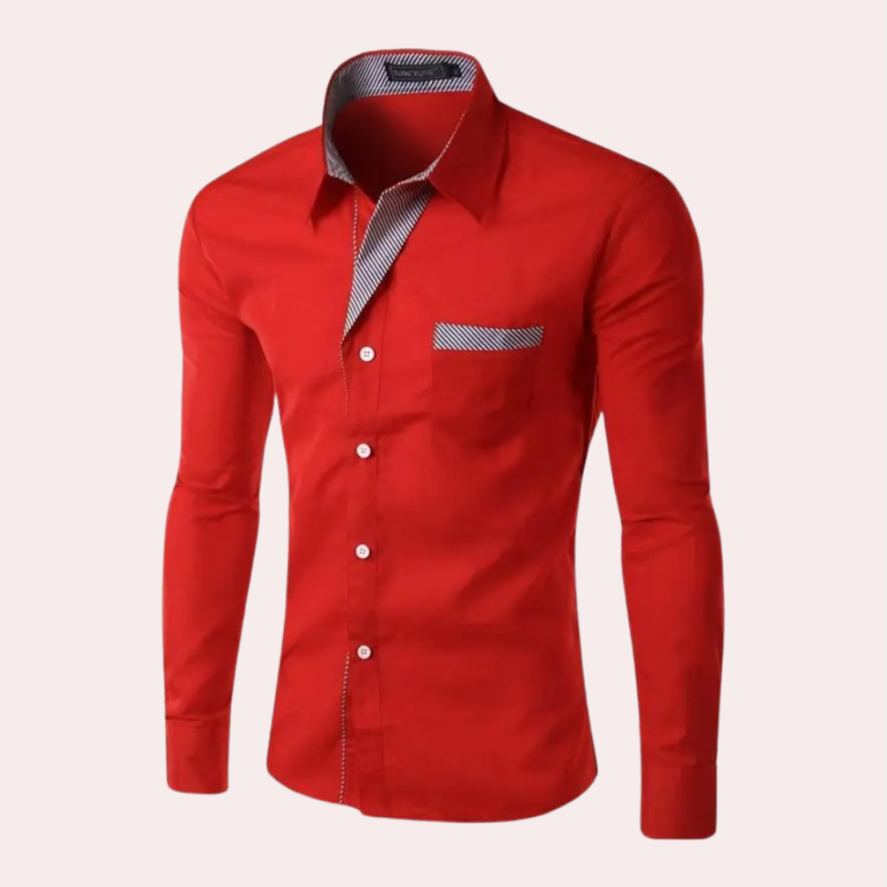 Hommes - Chemise habillée - Tissu durable - Slim Fit à Manches Longues - Polyvalente pour Toutes Occasions