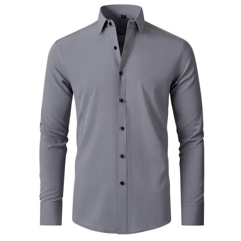 Hommes - Chemise boutonnée infroissable - Tissu respirant Coupe classique - Élégance et confort au quotidien