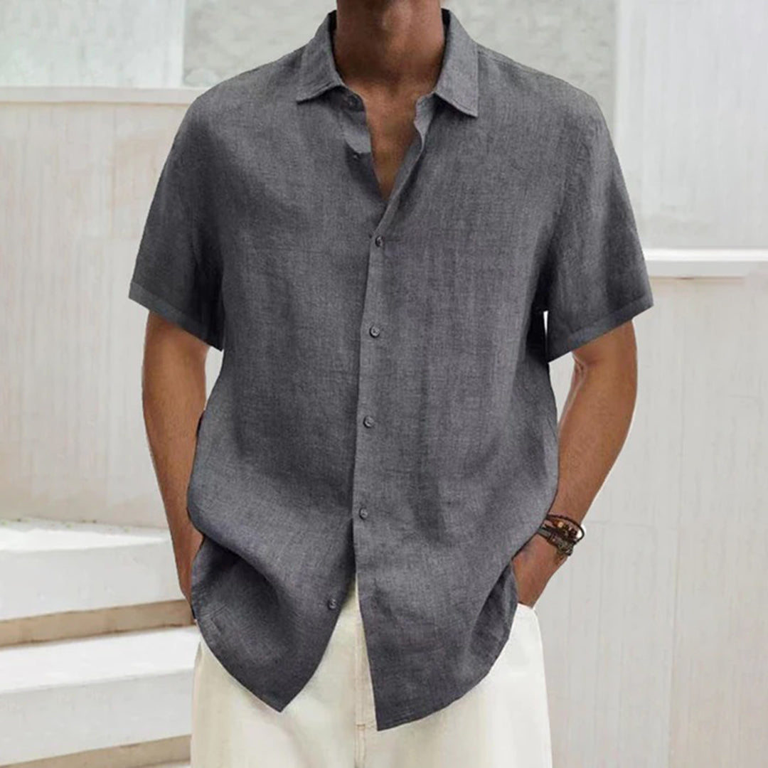 Homme - Chemise à boutons oversize - Coton - Manches courtes - Style décontracté pour un look tendance
