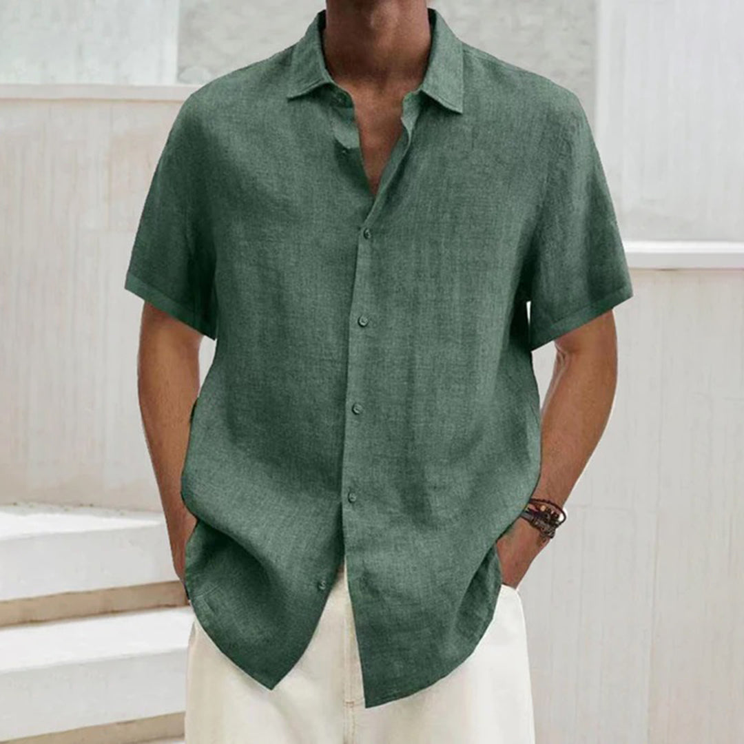Homme - Chemise à boutons oversize - Coton - Manches courtes - Style décontracté pour un look tendance