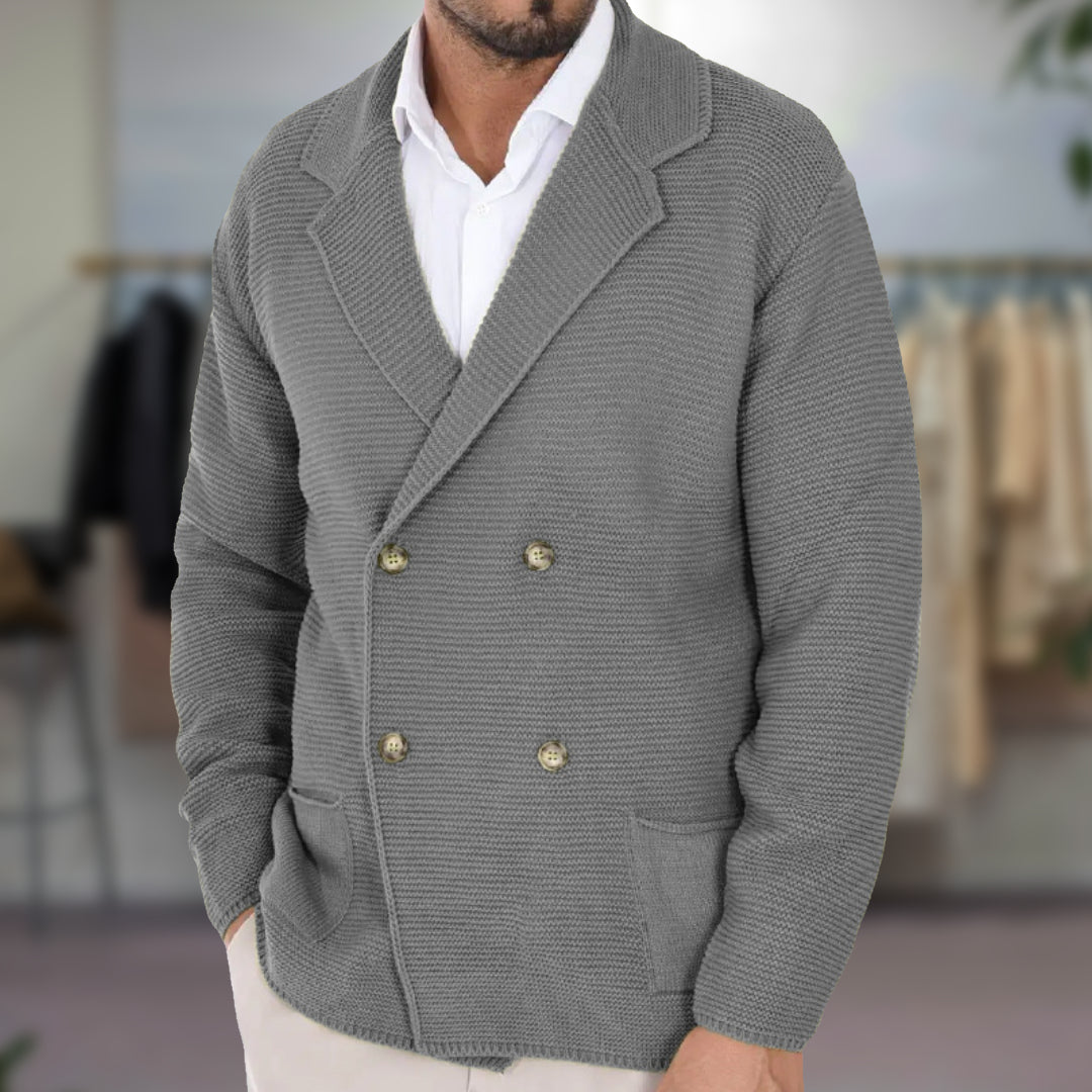 Hommes - Cardigan - Tricot - Blazer à double boutonnage élégant - Vêtement tendance pour le style décontracté