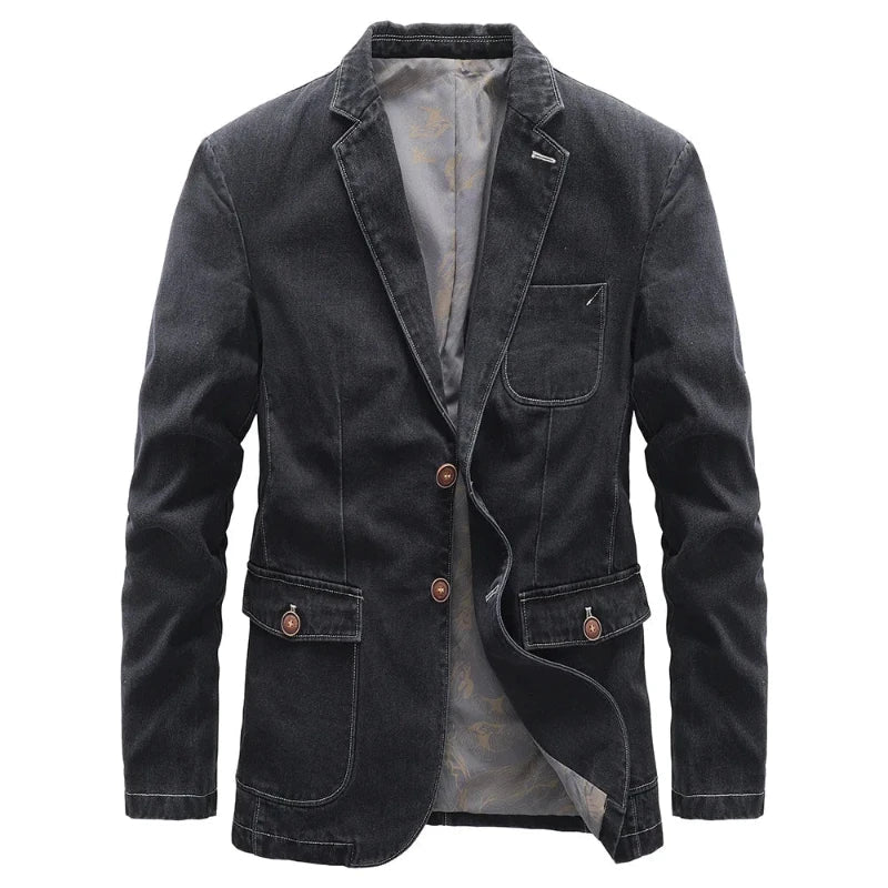 Hommes - Veste en jean - Tissu durable - Style classique pour une mode intemporelle et élégante