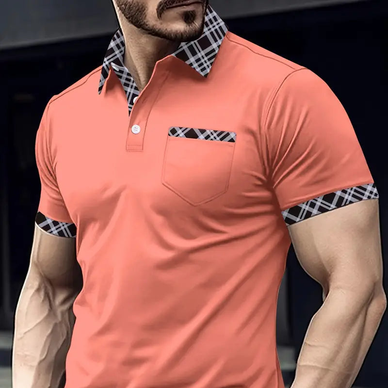 Hommes - Chemise de golf à carreaux - Coton - Coupe respirante et élégante - Idéale pour le parcours
