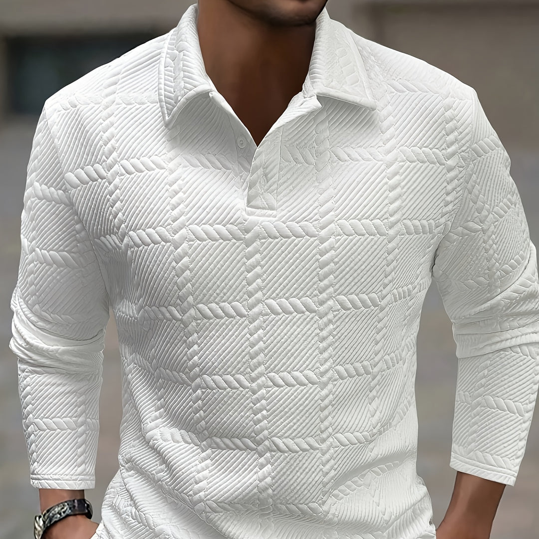 Hommes - Polo en maille - Jacquard - Style raffiné - Vêtement essentiel pour toutes les occasions