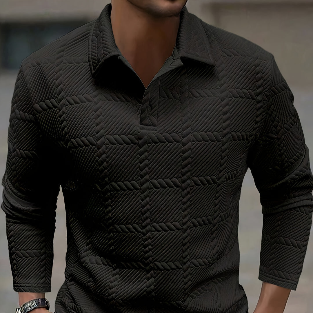 Hommes - Polo en maille - Jacquard - Style raffiné - Vêtement essentiel pour toutes les occasions