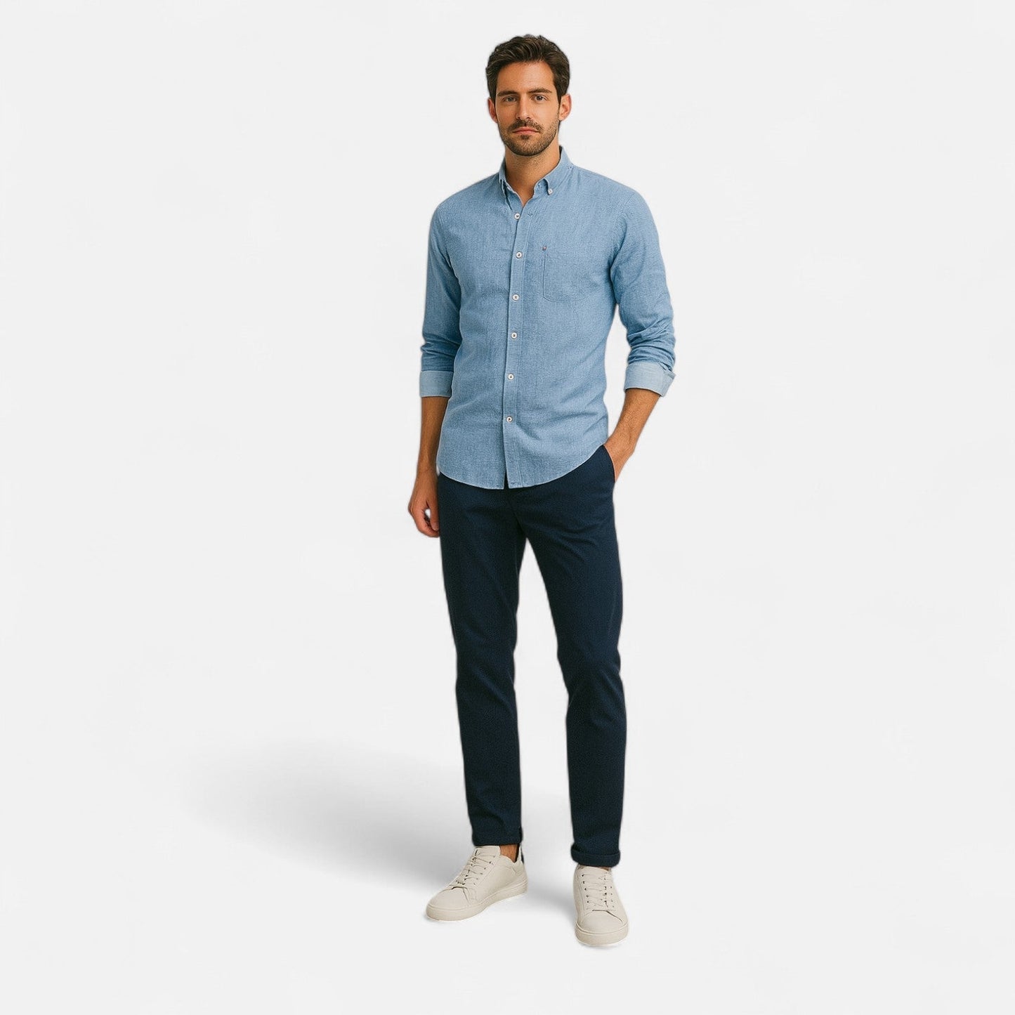 Hommes - Chemise Vintage Classique - Coton Doux - Style Intemporel pour un Look Élégant