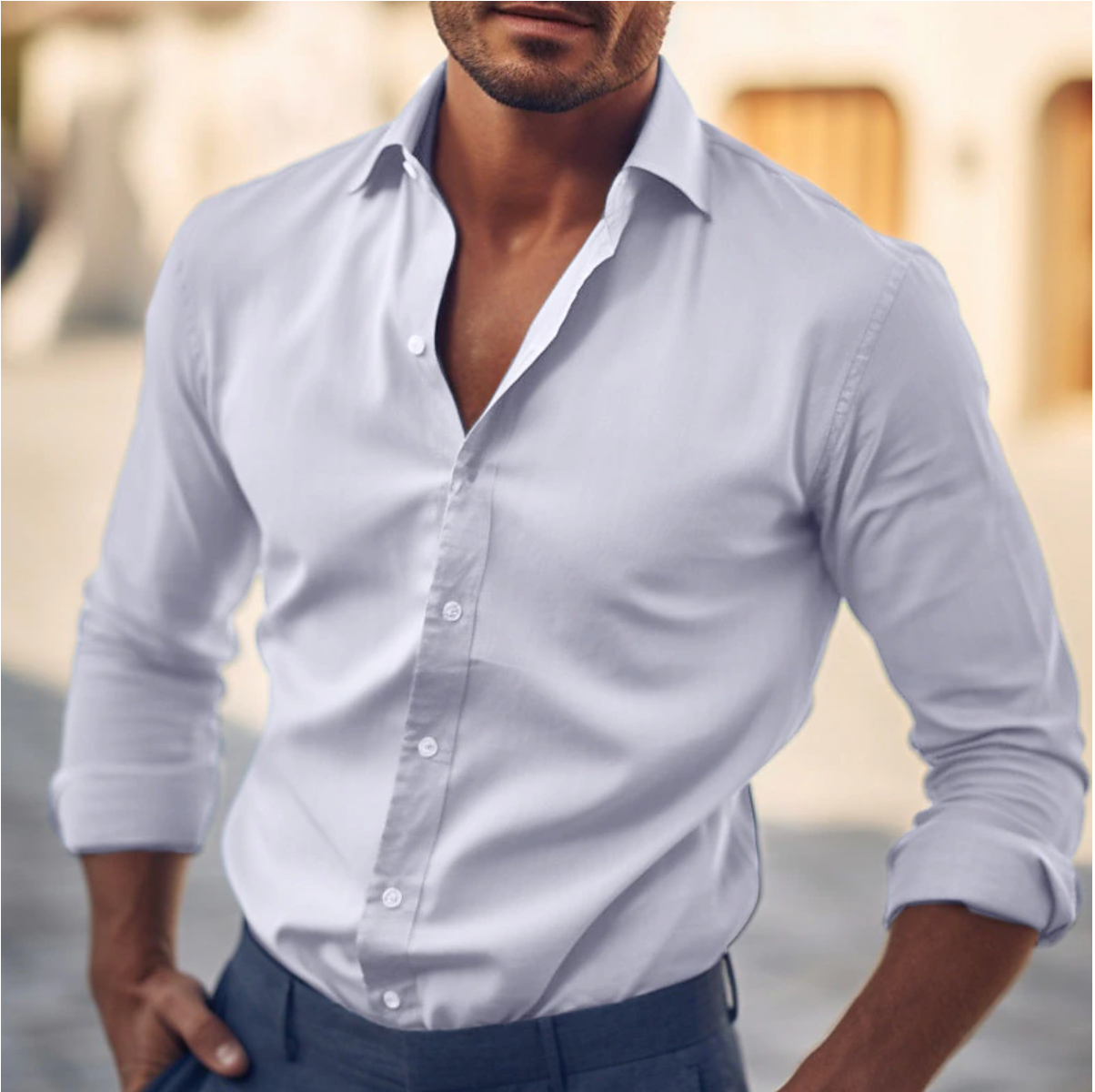 Hommes - Chemise moderne - Tissu confortable - Élégance stylisée pour un look raffiné