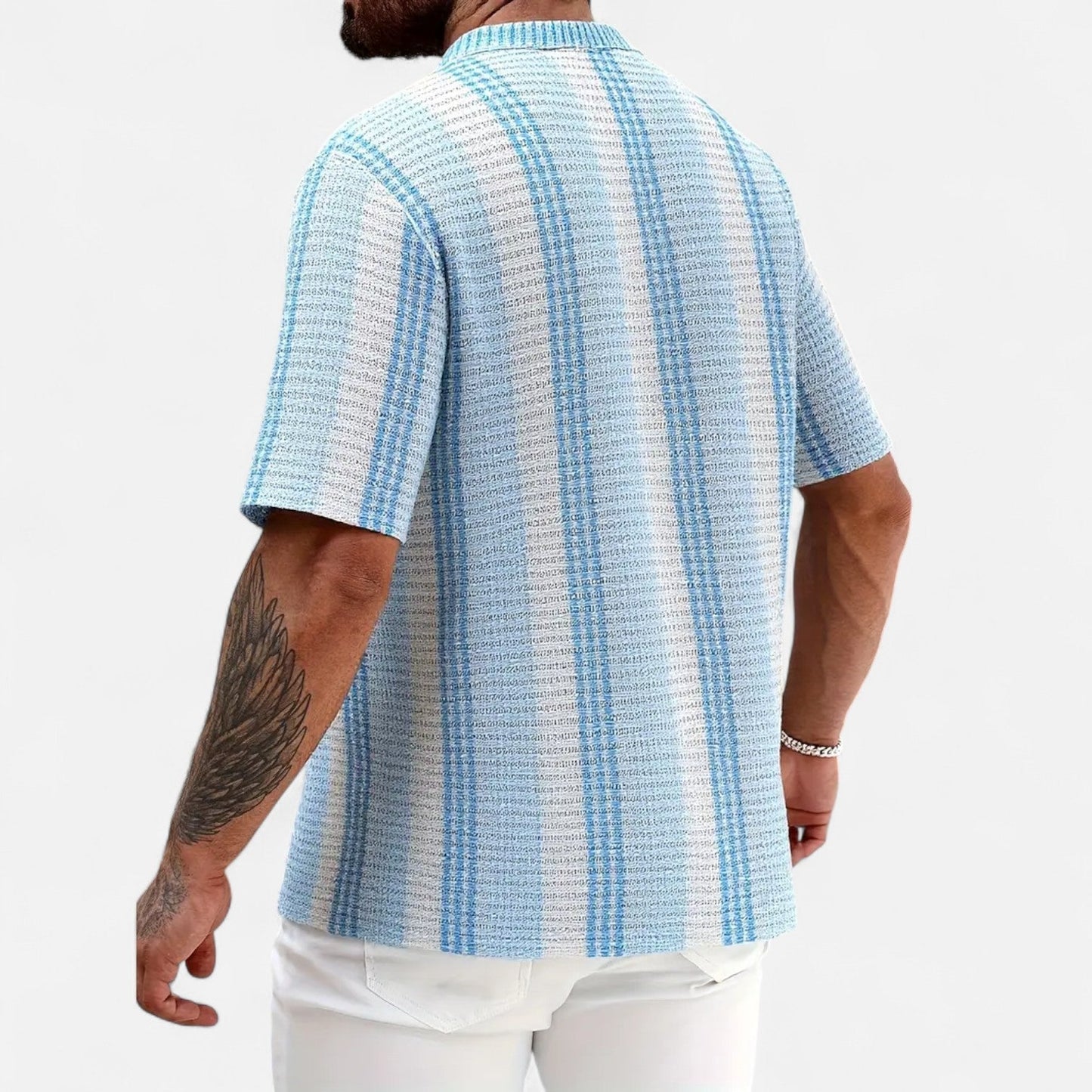 Hommes - Chemise décontractée à rayures - Coton léger - Élégance quotidienne avec style