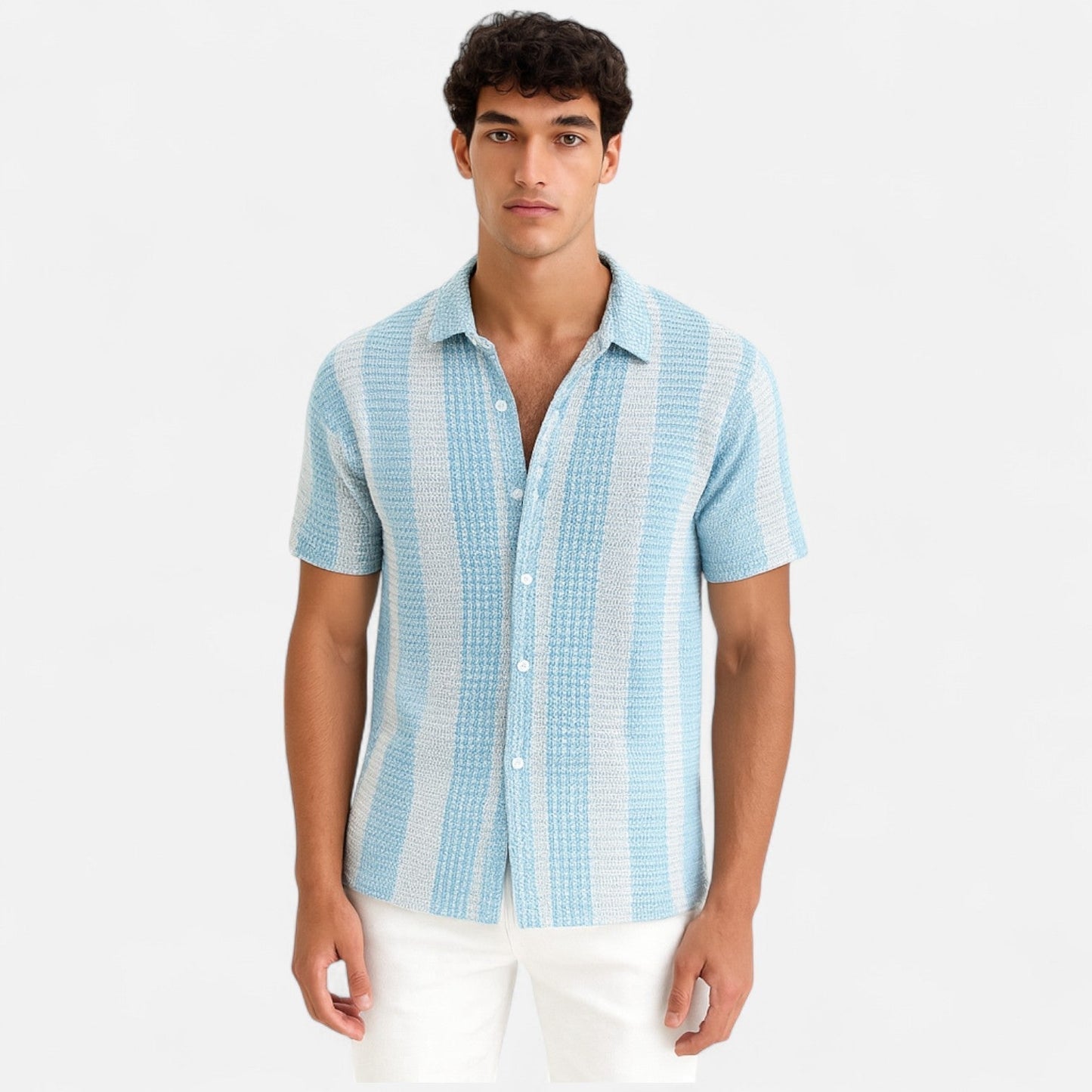 Hommes - Chemise décontractée à rayures - Coton léger - Élégance quotidienne avec style