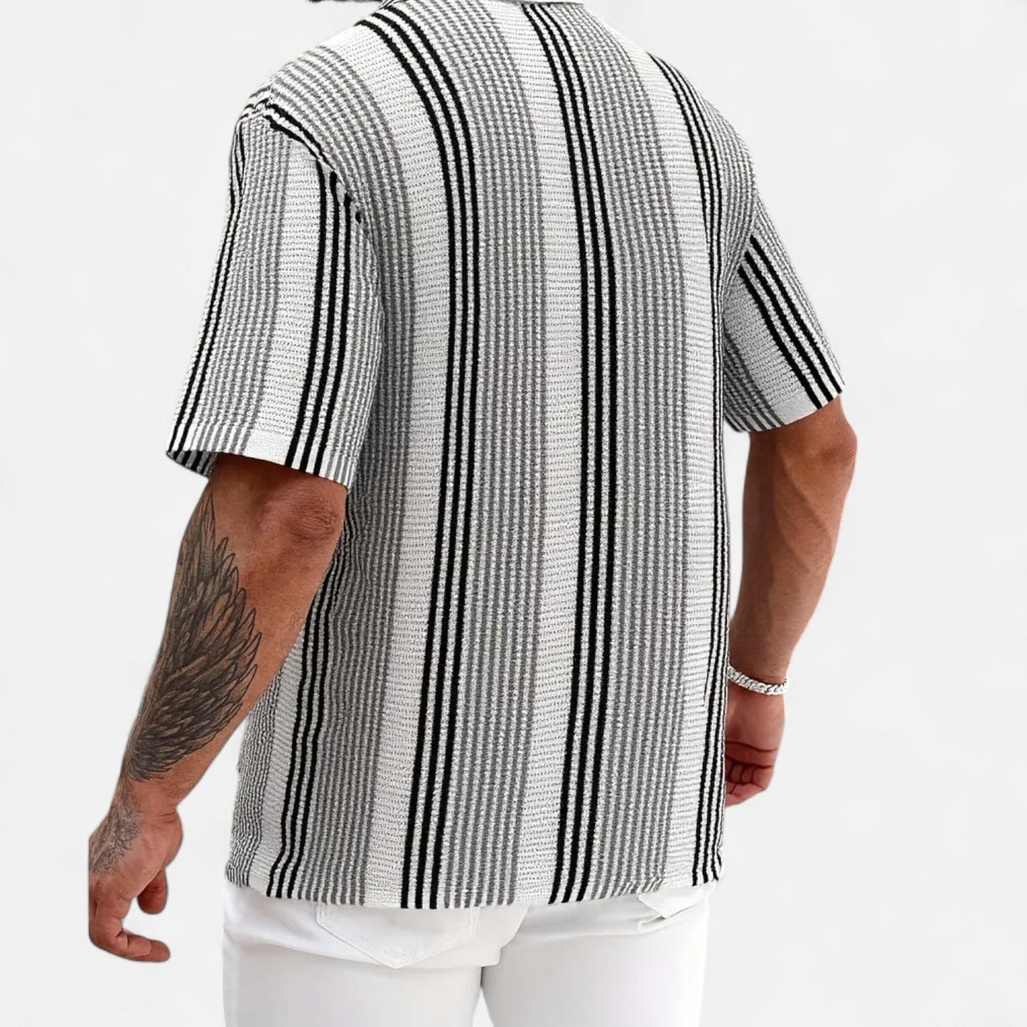 Hommes - Chemise décontractée à rayures - Coton léger - Élégance quotidienne avec style