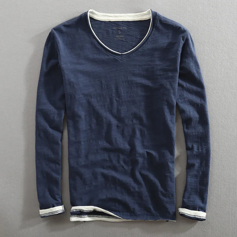 Hommes - Chemise à manches longues - Coton - Confort élégant - Mode masculine