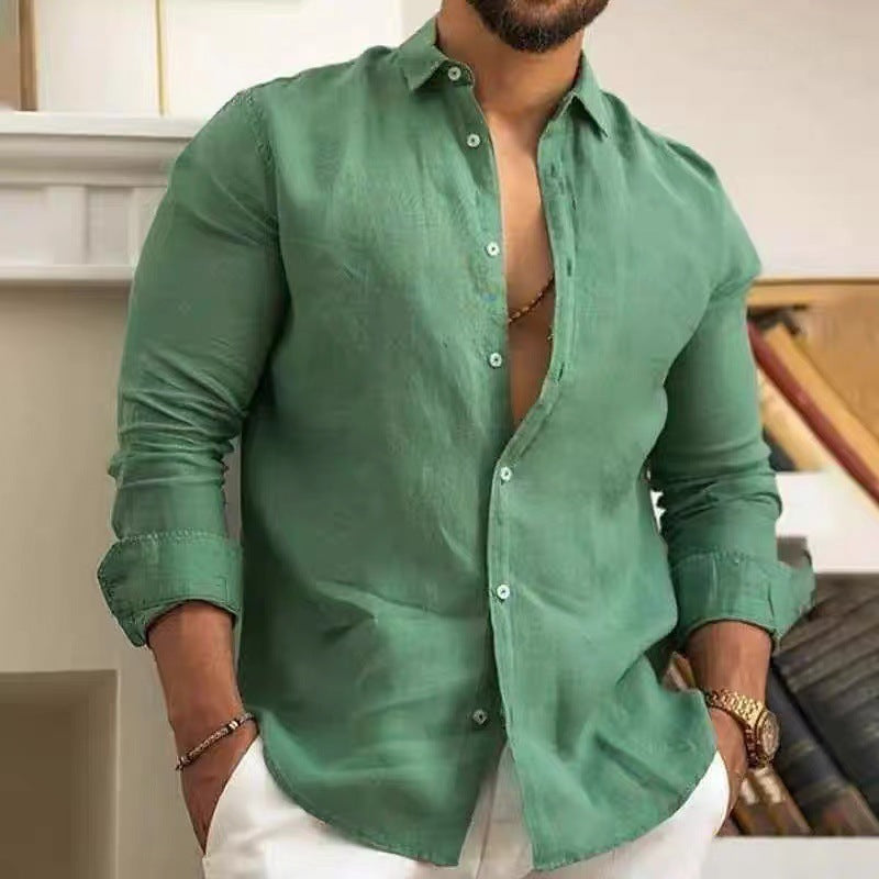 Homme - Chemise en lin tendance - Confortable et Élégante - Mode Printemps Été