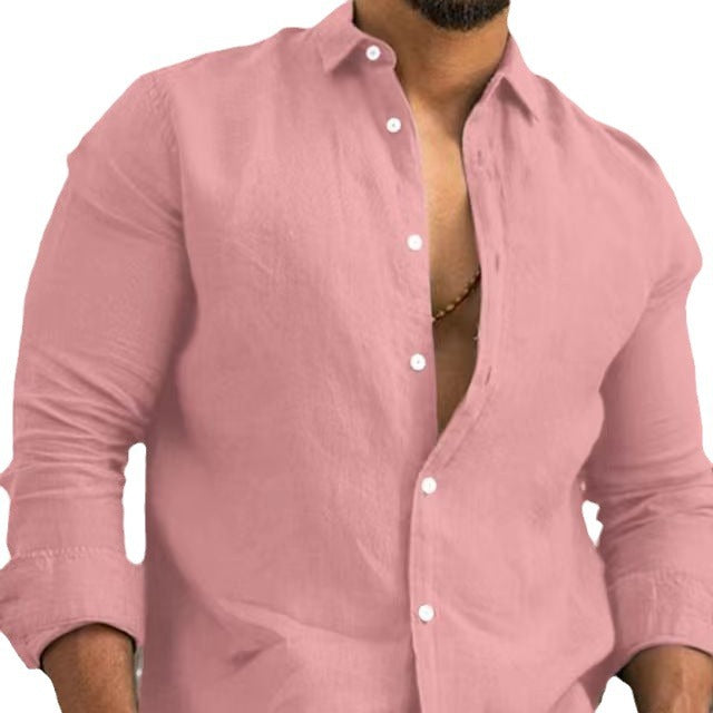 Homme - Chemise en lin tendance - Confortable et Élégante - Mode Printemps Été