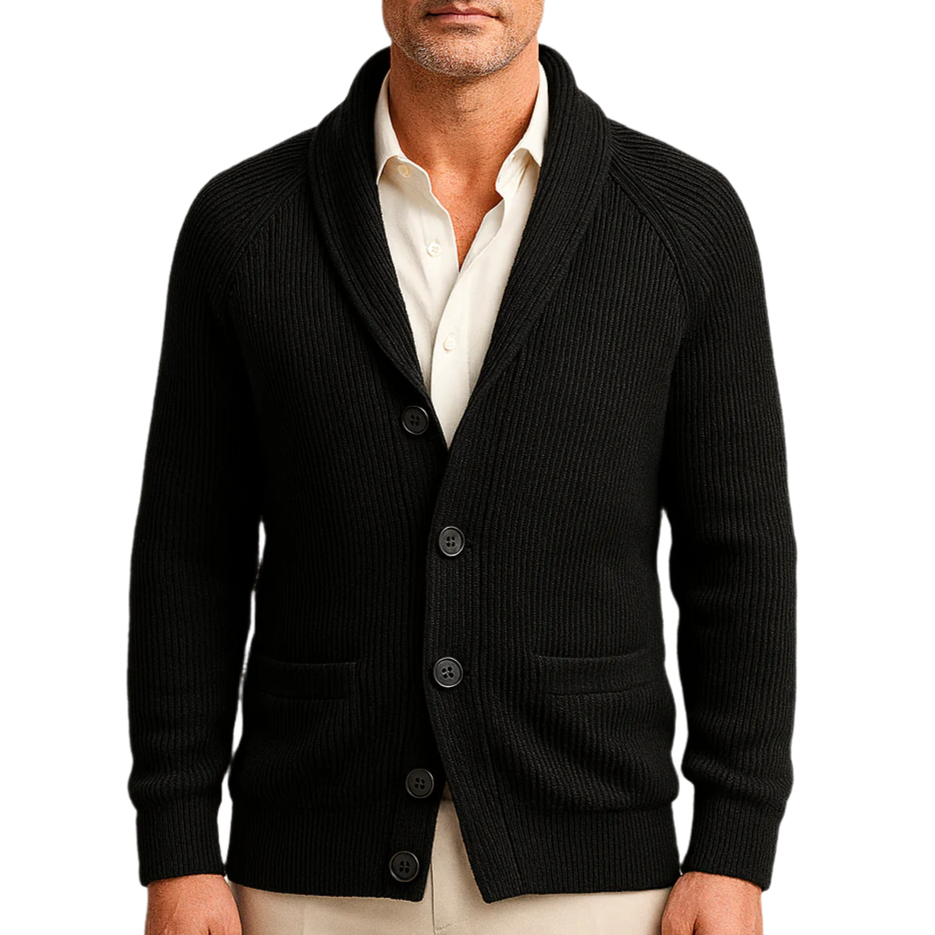 Hommes - Cardigan Vintage Tricoté - Maille douce - Laine Douillette Confortable - Mode Élégante