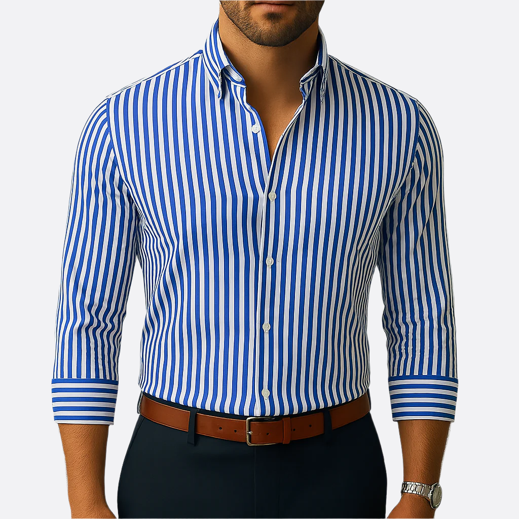 Hommes - Chemise Boutonnée Décontractée - Élégante et Confortable en Coton - Style Décontracté