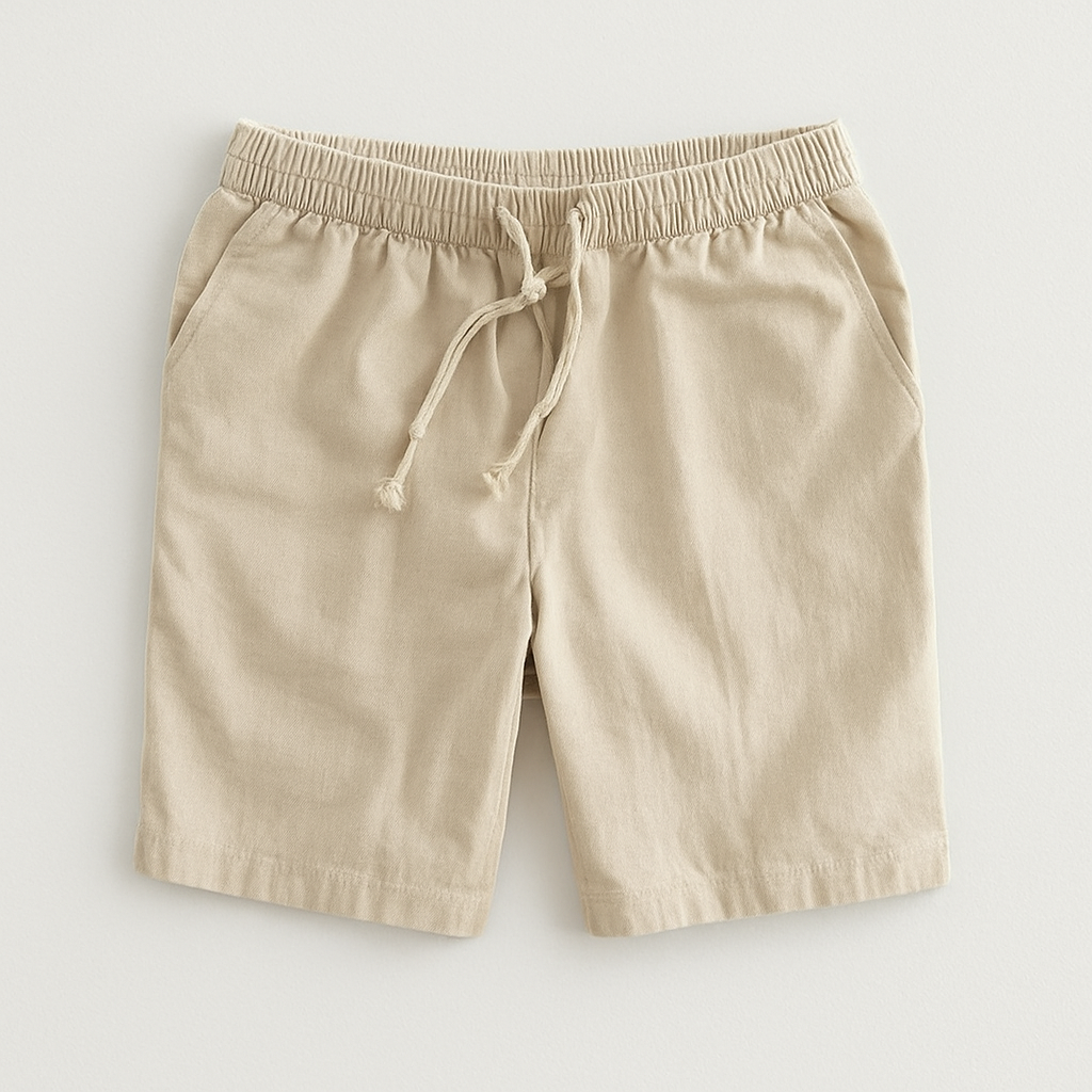 Hommes - Short léger - Naturel lin - Style estival parfait pour vos journées ensoleillées