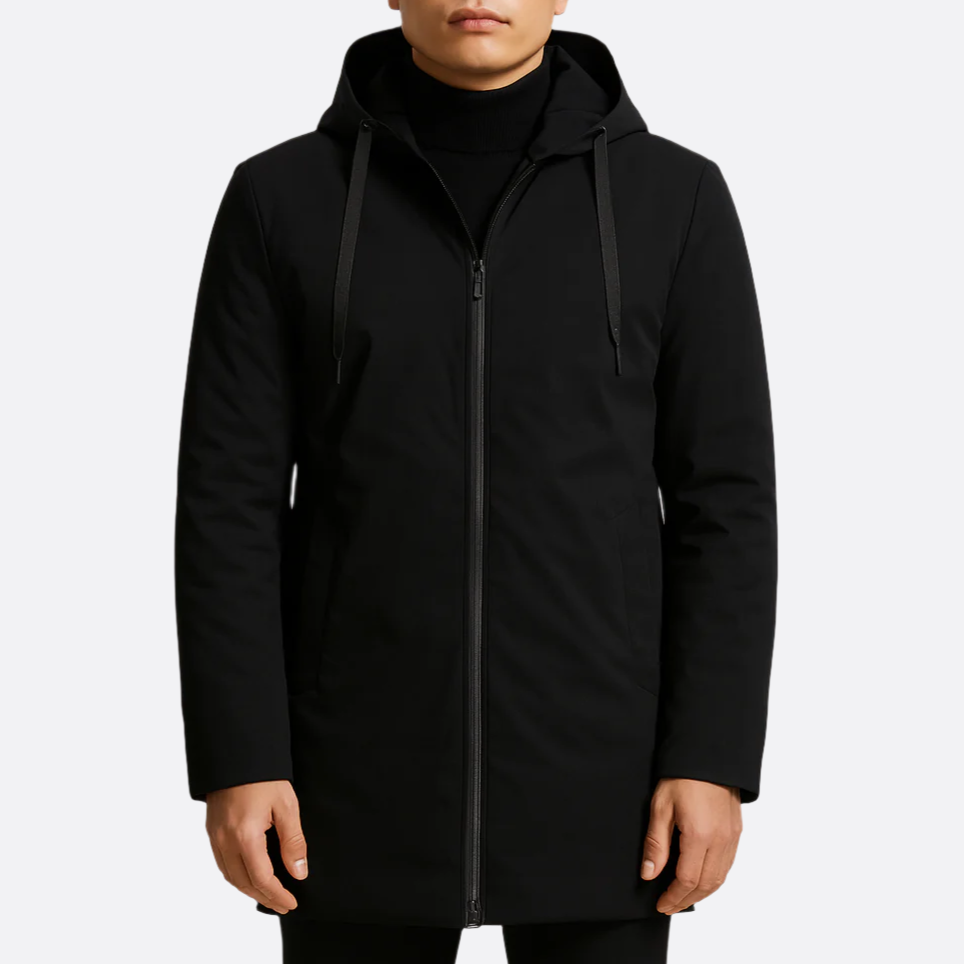 Hommes - Veste de pluie - Imperméable - Doublure douillette - Style hivernal élégant - Parfait pour le temps froid