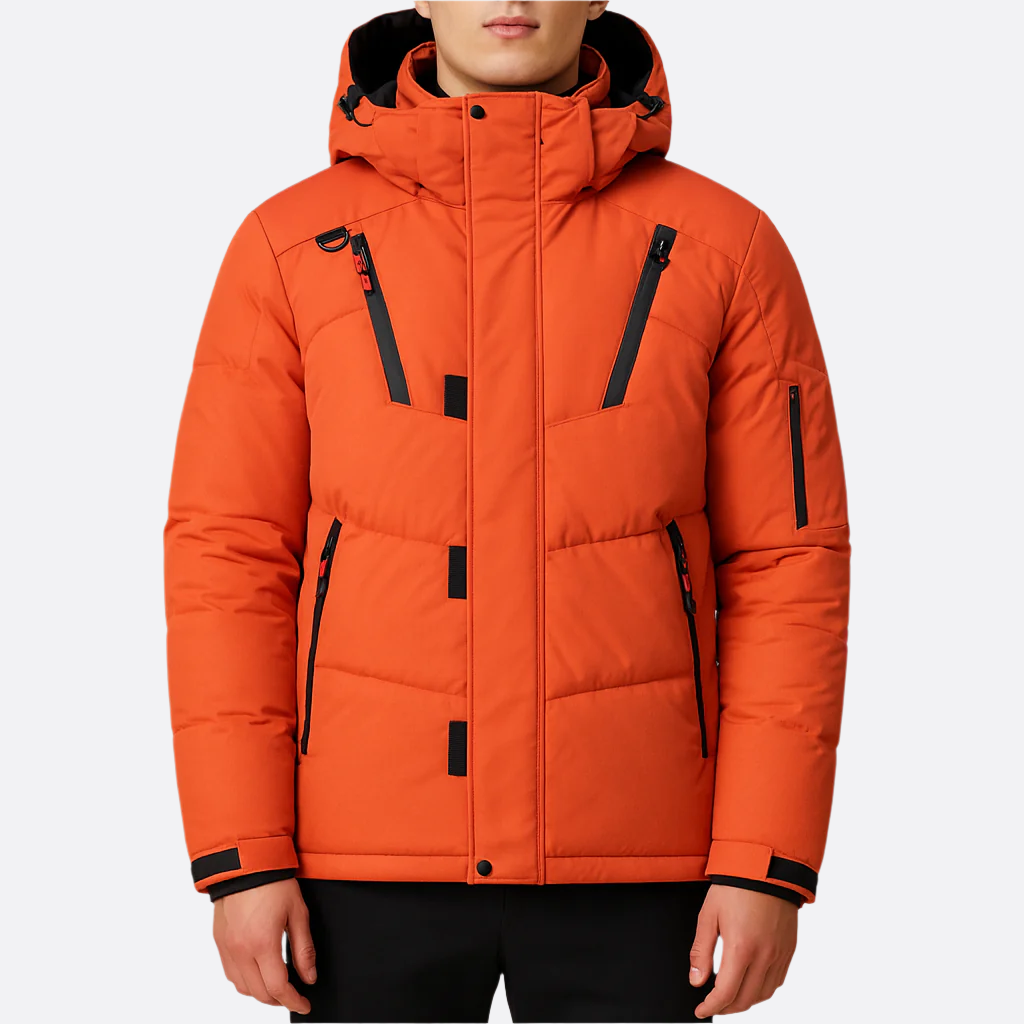 Hommes - Veste d'hiver - Tissu imperméable - Manteau rembourré chaud avec capuche - Veste d'hiver confortable