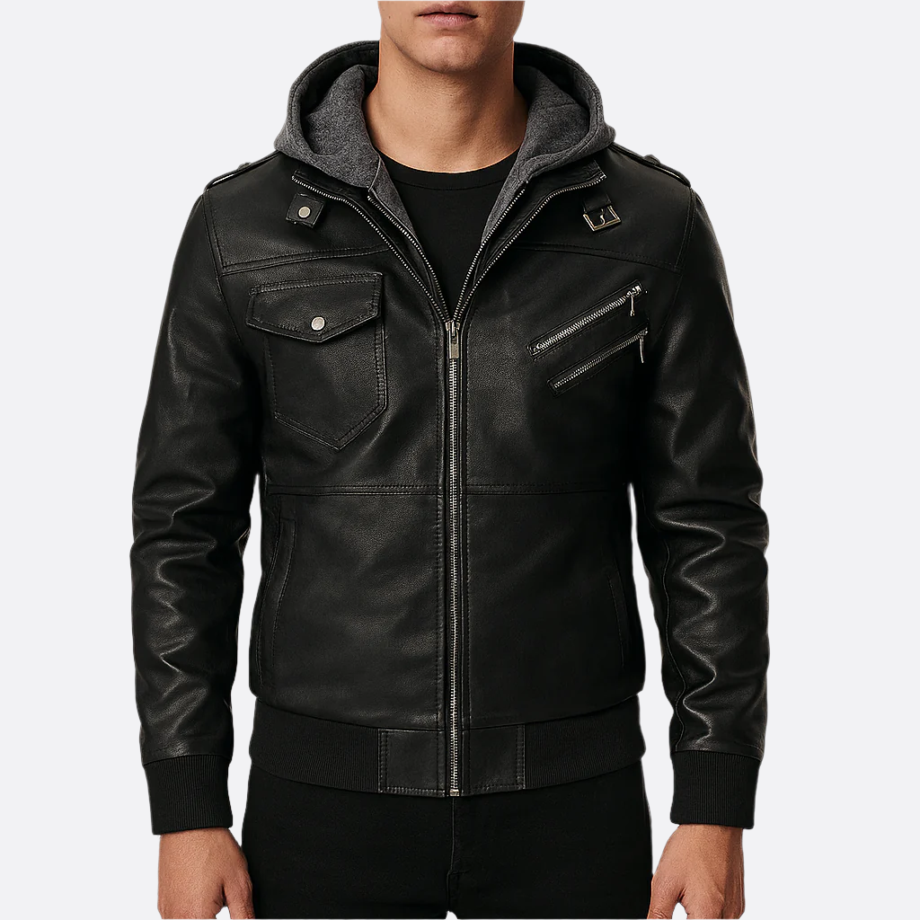 Hommes - Veste de motard à capuche - Matériaux durables - Style décontracté et confort - Moderne Veste tendance