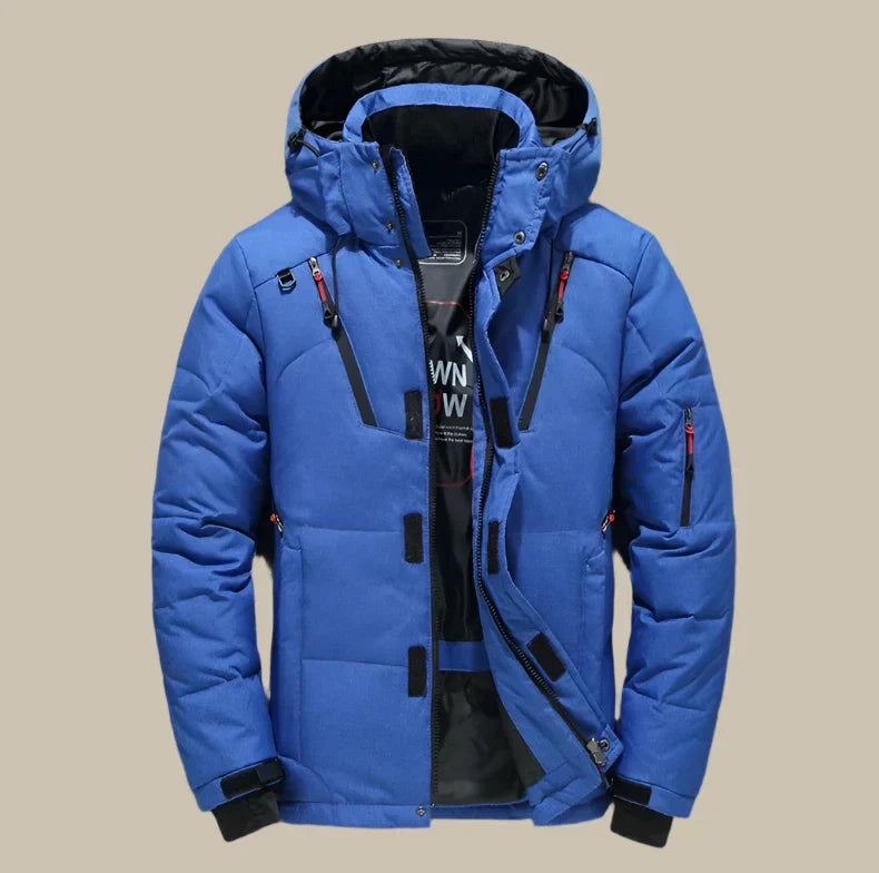 Hommes - Veste d'hiver - Tissu imperméable - Manteau rembourré chaud avec capuche - Veste d'hiver confortable