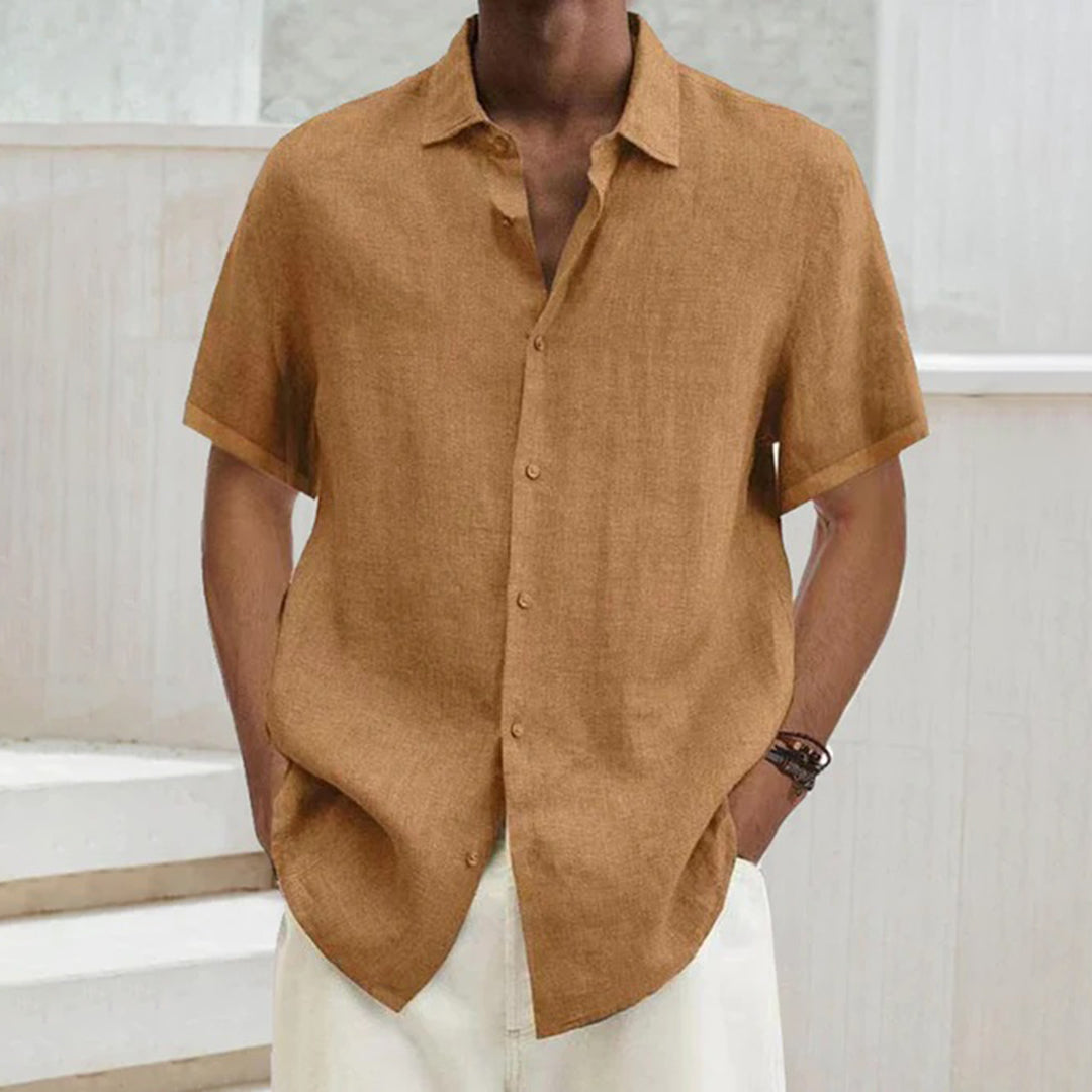 Homme - Chemise à boutons oversize - Coton - Manches courtes - Style décontracté pour un look tendance