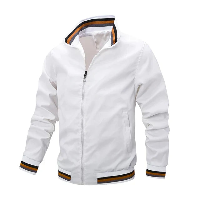 Veste de transition hommes - Sport style blanc doublé avec fermeture éclair - Confort et élégance