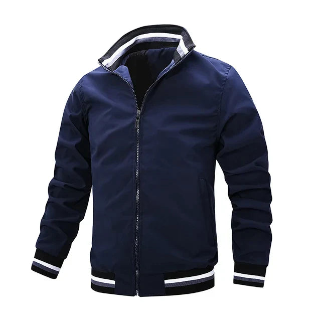Veste de transition hommes - Sport style blanc doublé avec fermeture éclair - Confort et élégance