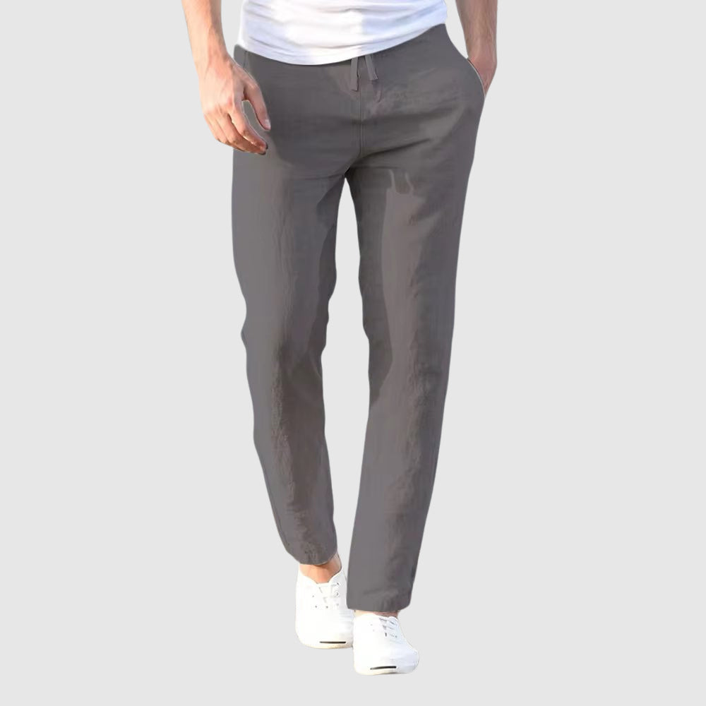Hommes - Pantalon de lin décontracté - Tissu respirant - Style estival - Confort optimal pour vos journées ensoleillées